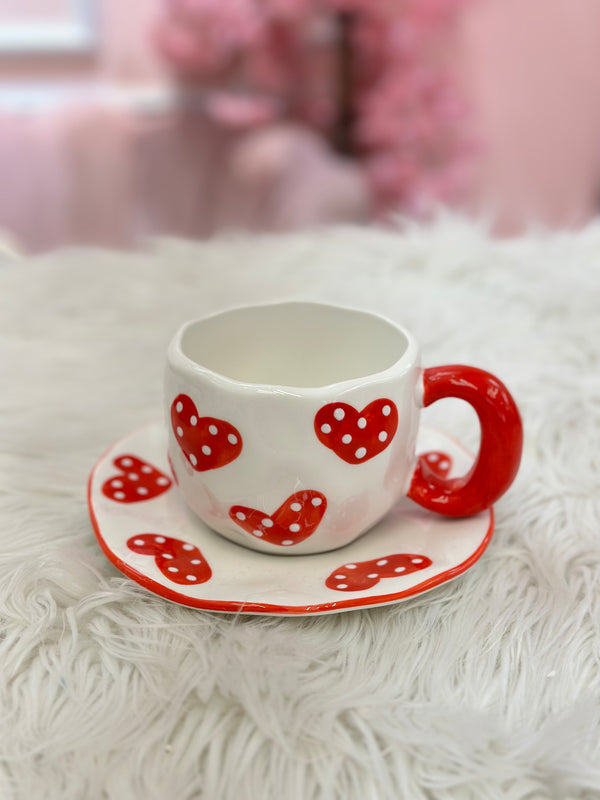 فنجان قلوب كبيره